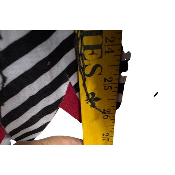 Zombie Cheerleader Costume Red Black Striped Tutu Skull Print Spirit Size M - Picture 3 of 5